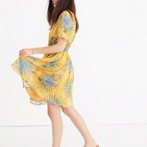 Madewell Sweetgrass Ruffle-Sleeve Dress, Size 0
